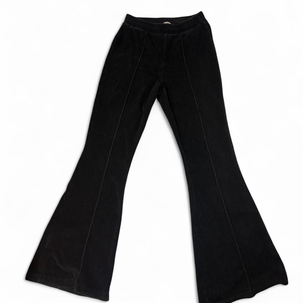 Black Aerie Groove-On velour flare pants